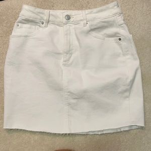White jean high waist skirt